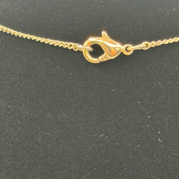 Gold & Rhinestone Wing Pendant Necklace 8” - Picture 6 of 6